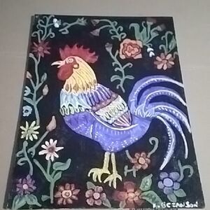 Colorful Rooster Art Print
